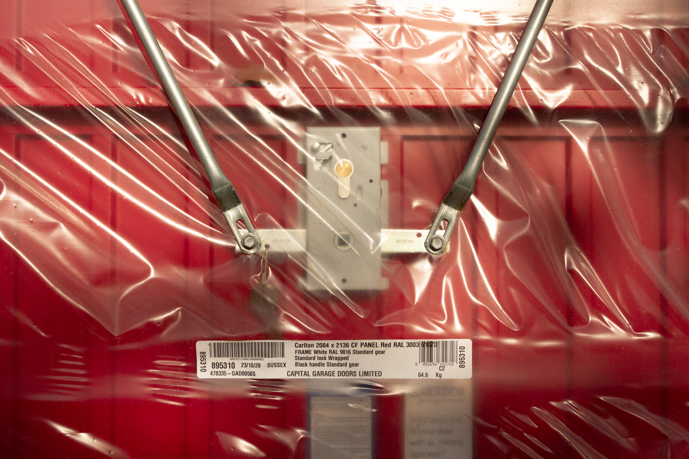 Garador Carlton Vertically Ribbed Garage Door in Red