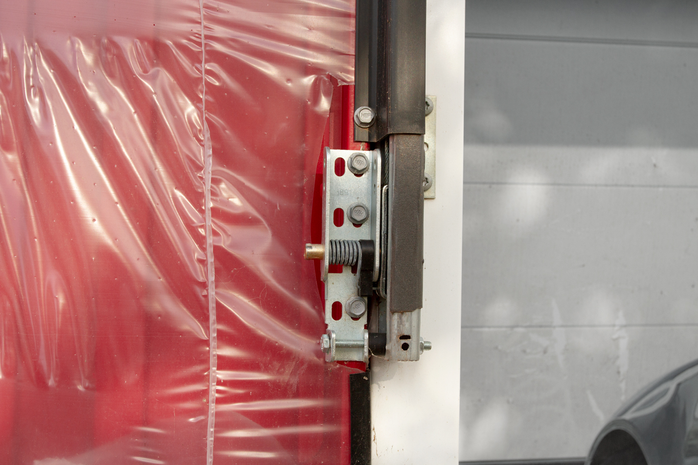 Garador Carlton Vertically Ribbed Garage Door in Red