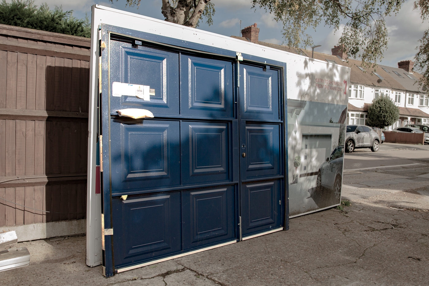 Novoferm Georgian Split Side Hinged Garage Door in RAL 5011 Steel Blue