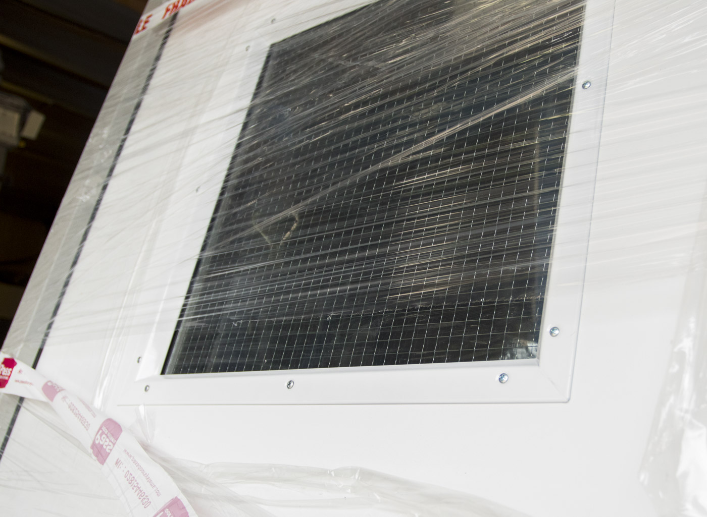 GDS Durapass Personnel Door Linear M Ribbed with Window in Goosewing Grey