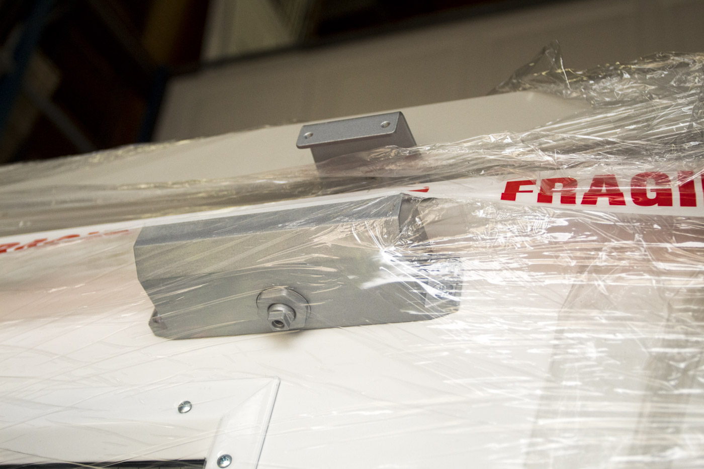 GDS Durapass Personnel Door Linear M Ribbed with Window in Goosewing Grey