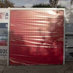 Garador Carlton Vertically Ribbed Garage Door in Red