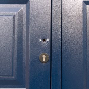 Novoferm Georgian Split Side Hinged Garage Door in RAL 5011 Steel Blue