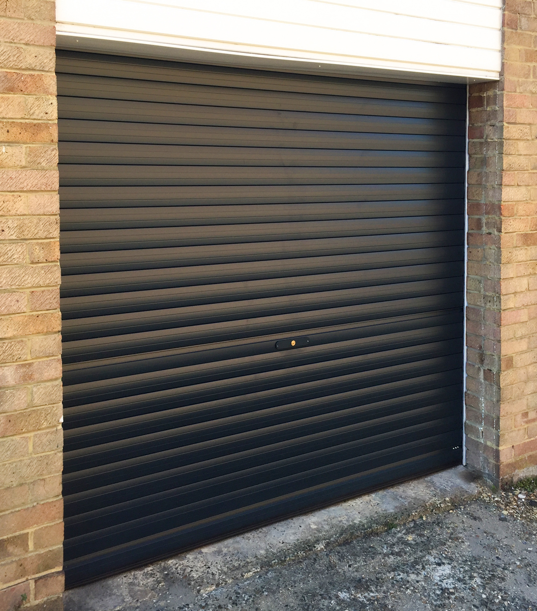 A SWS, Manual, Roller Garage Door in Black