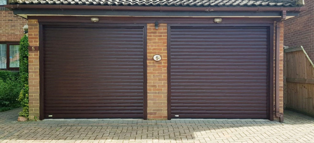 2x SWS SeceuroGlide Garage Doors in Rosewood