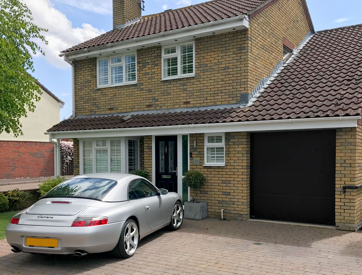 SWS SeceuroGlide Sectional Garage Door, in Black