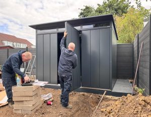 Hormann Berry metal garden shed - buildup