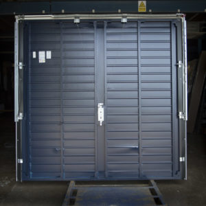 Fort Drayton Horizontal Small Rib Canopy Garage Door in Blue