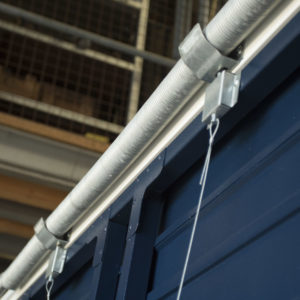 Fort Drayton Horizontal Small Rib Canopy Garage Door in Blue