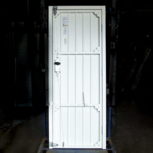 Fort Vertical Rib Personnel Door in White