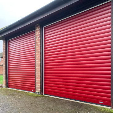 SeceuroGlide LT Roller Garage Door Finished in Red