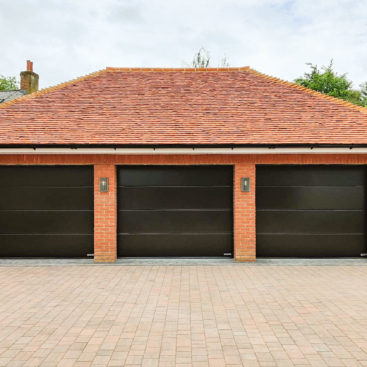 Hormann L Ribbed Steel Sectional Garage Doors in Jet Black