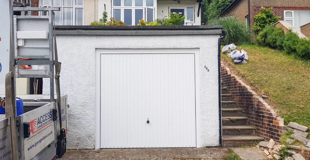 70x70 Hormann 2001 Canopy Garage Door in white