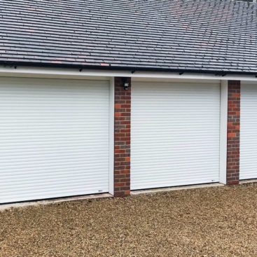 3 x SWS Seceuroglide Compact Roller Doors (Finished in white, fully boxed with UPVC cladding for reveals) installed near Aylesbury by our Watford branch.