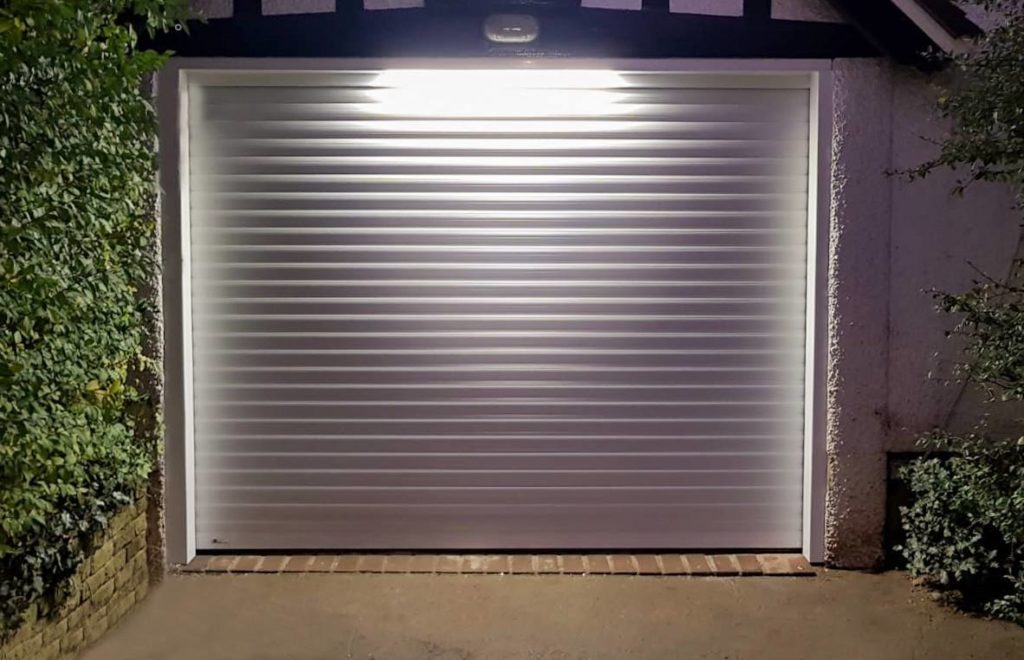 An SWS Seceuroglide Roller Garage Door finished in White