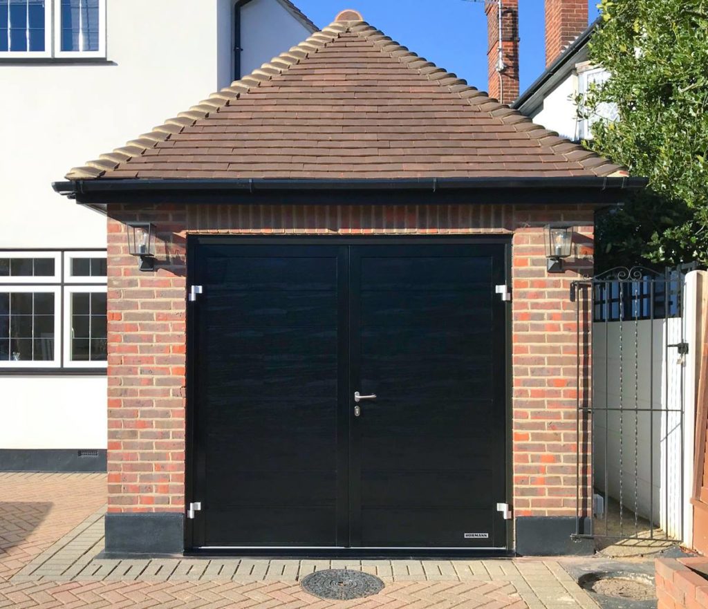 A Hormann NT60 Side-Hinged Garage Door in Black