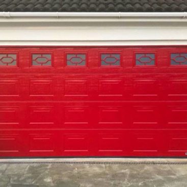 Access Garage Doors | Ruby Red Hormann LPU42 S-Panelled Sectional Door