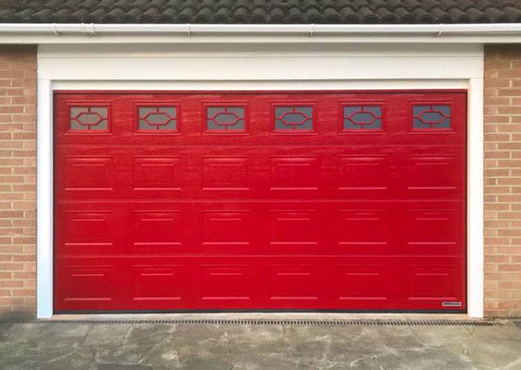 Access Garage Doors | Ruby Red Hormann LPU42 S-Panelled Sectional Door