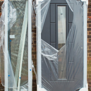 Rockdoor Vermont LH Opening Inwards with Quadra Glass + S-Lite in Anthracite