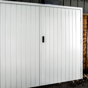 Fort Vertical Rib Side Hinged Garage Doors in White