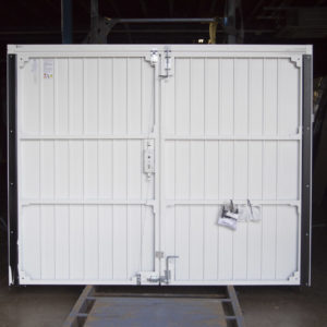 Fort Vertical Small Ribbed Side Hinged Garage Door White