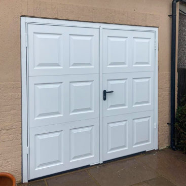 Garador Georgian Side Hinged Steel Garage Door Finished in White