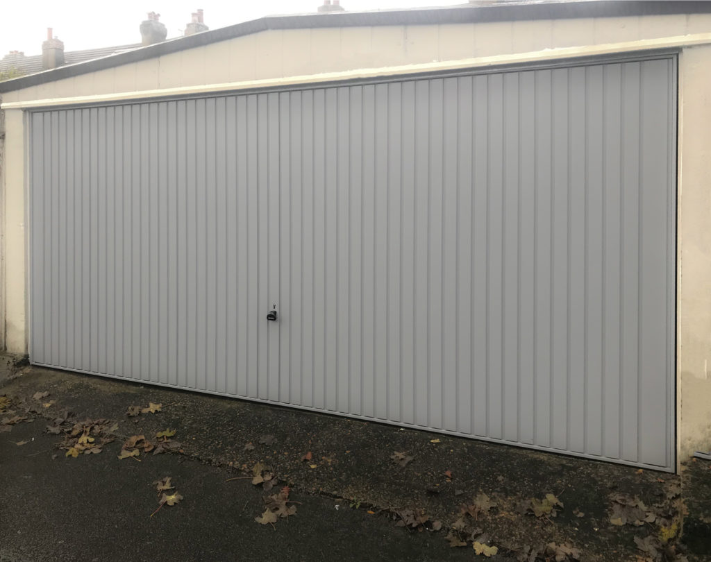 Garador Carlton Double Garage Door Finished in Window Grey