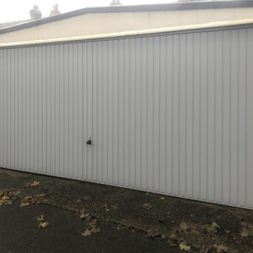 Garador Carlton Double Garage Door Finished in Window Grey