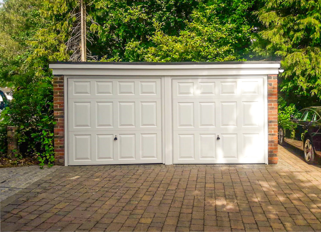 2x Garador Beaumont Canopy Up & Over Garage Doors Finished in White