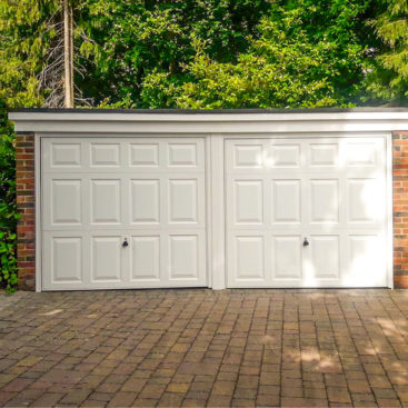 2x Garador Beaumont Canopy Up & Over Garage Doors Finished in White