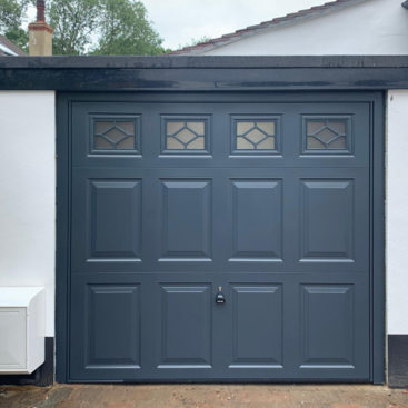 Garador Beaumont Up & Over Garage Door Finished in Anthracite Grey & Installed in Tadworth By Our New Malden Branch.