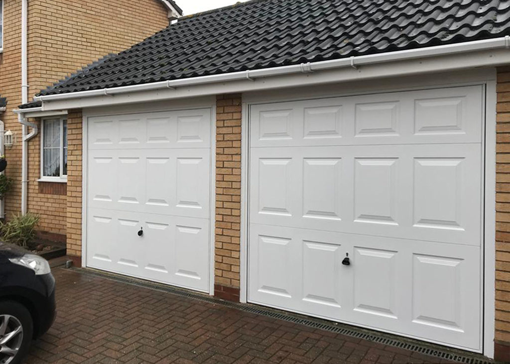 2x Garador Beaumont Canopy Up & Over Garage Doors Finished in White
