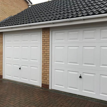 2x Garador Beaumont Canopy Up & Over Garage Doors Finished in White