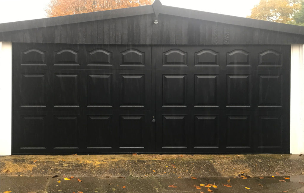 Garador Cathedral Steel Up & Over Garage Doors Finished in Black