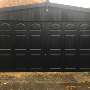 Garador Cathedral Steel Up & Over Garage Doors Finished in Black