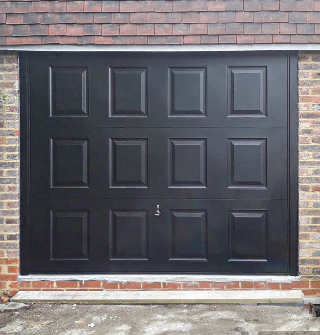 Garador Georgian Retractable Steel Up & Over Garage Door Finished in Black