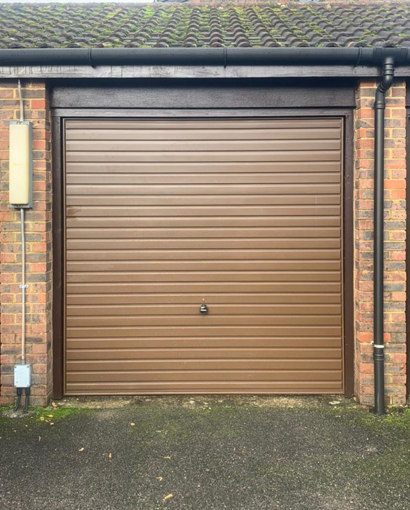 Garador Steel Up & Over Garage Door Finished in Brown