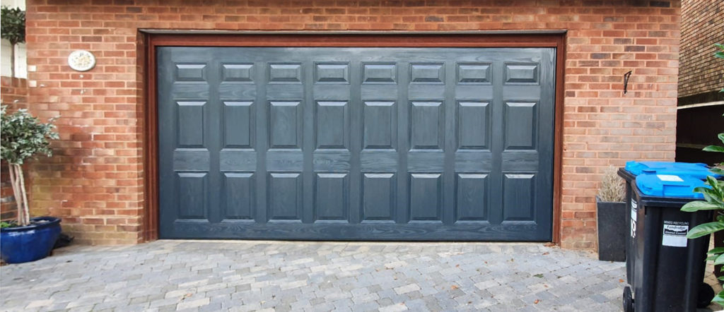 Garador Kenmore GRP Double Garage Door Finished In Anthracite Grey