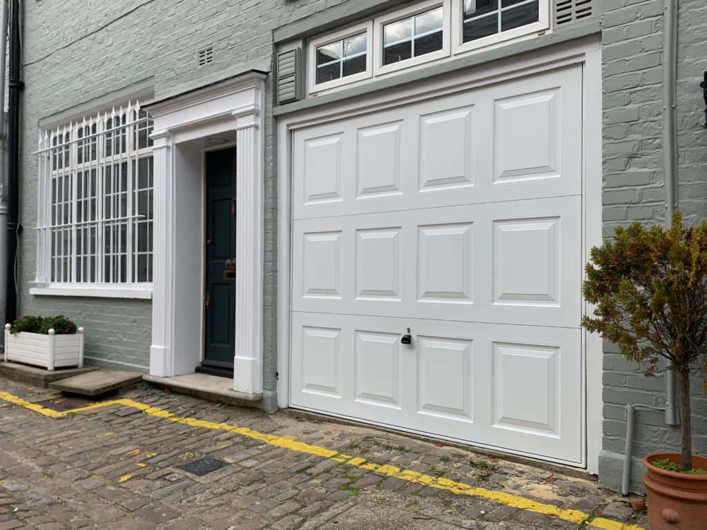 Garador Georgian Canopy Steel Up & Over Garage Door Finished in Traffic White