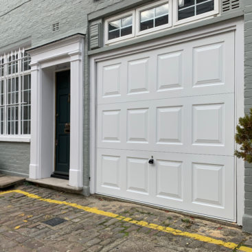 Garador Georgian Canopy Steel Up & Over Garage Door Finished in Traffic White