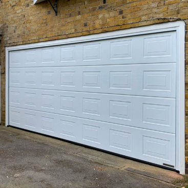 Hormann LPU42 Georgian Panelled Insulated Double Sectional Garage Door Finished in White