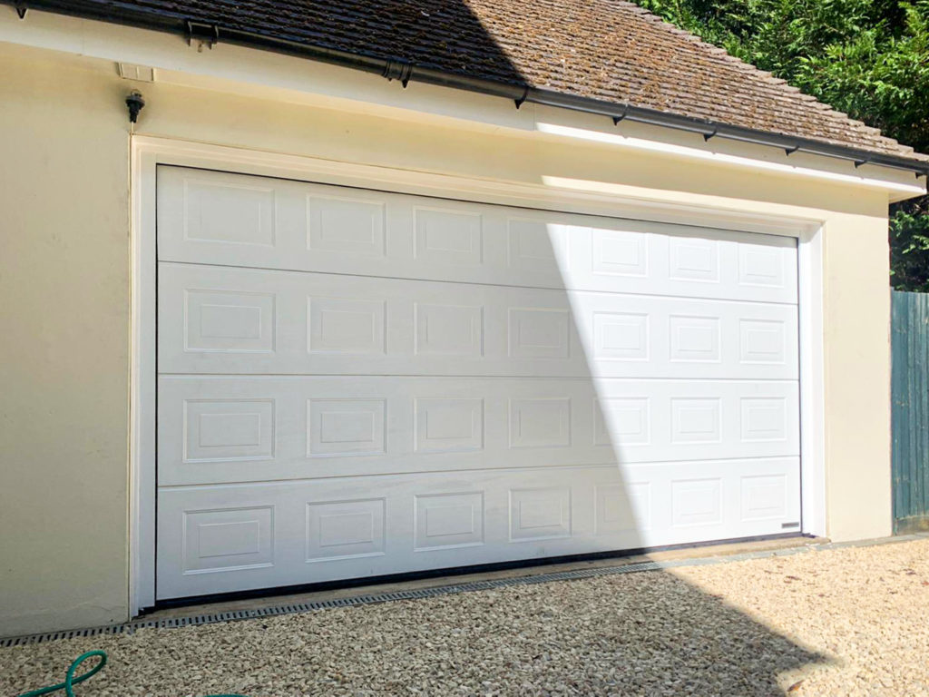 Hormann LPU42 Georgian Panelled Insulated Double Sectional Garage Door Finished in White