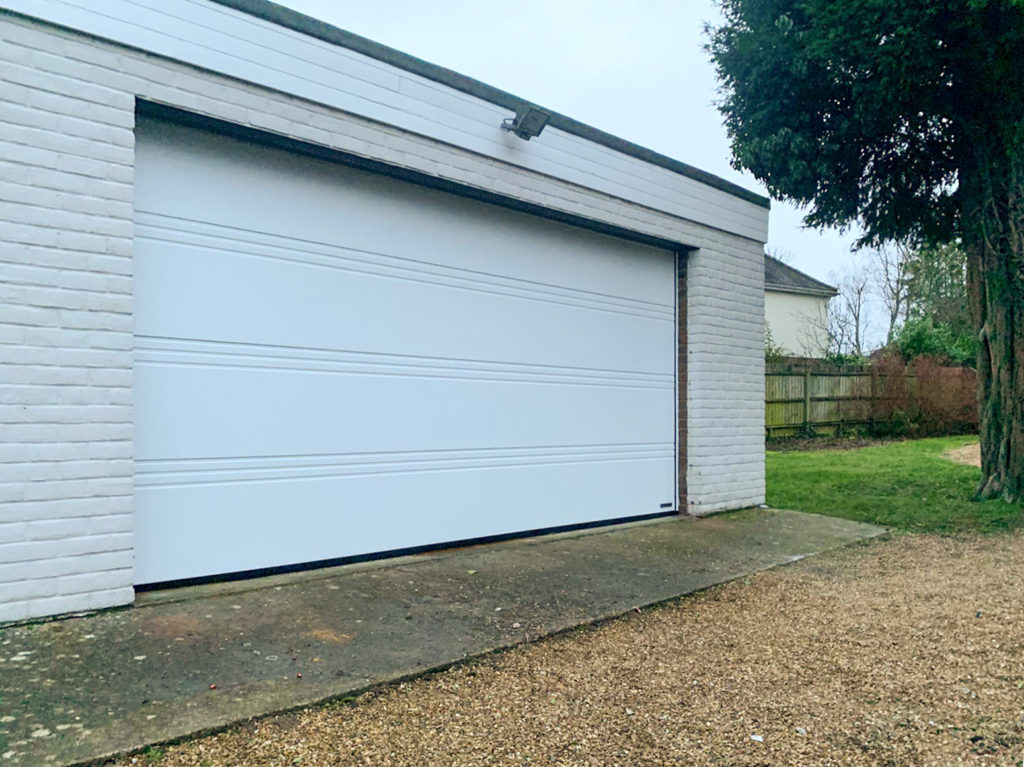 Hormann LPU 42 T Ribbed Insulated Sectional Garage Door Finished in White