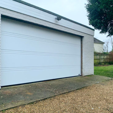 Hormann LPU 42 T Ribbed Insulated Sectional Garage Door Finished in White