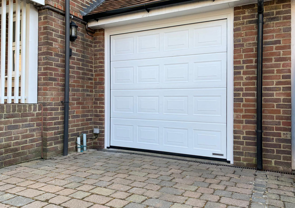 Hormann LPU42 Georgian S Panelled Insulated Sectional Garage Door Finished in White