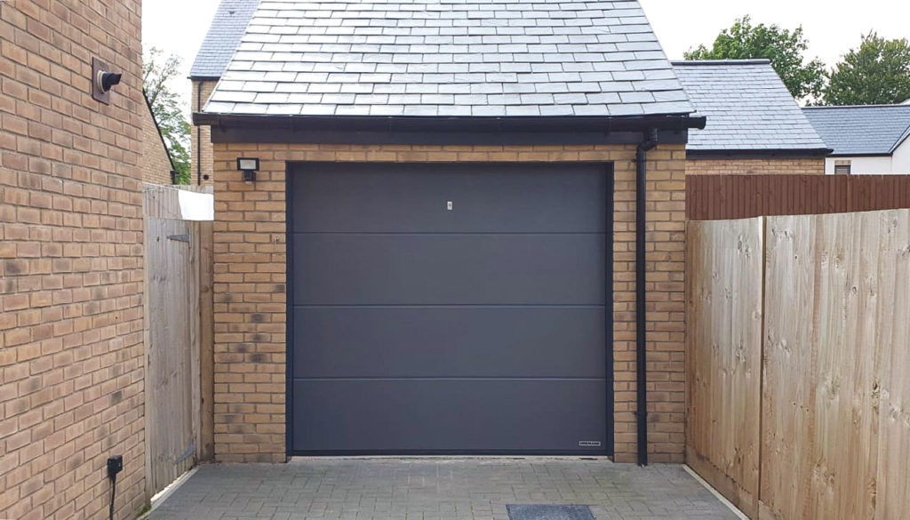 Hormann L Ribbed Insulated Sectional Garage Door Finished in Titan Metallic