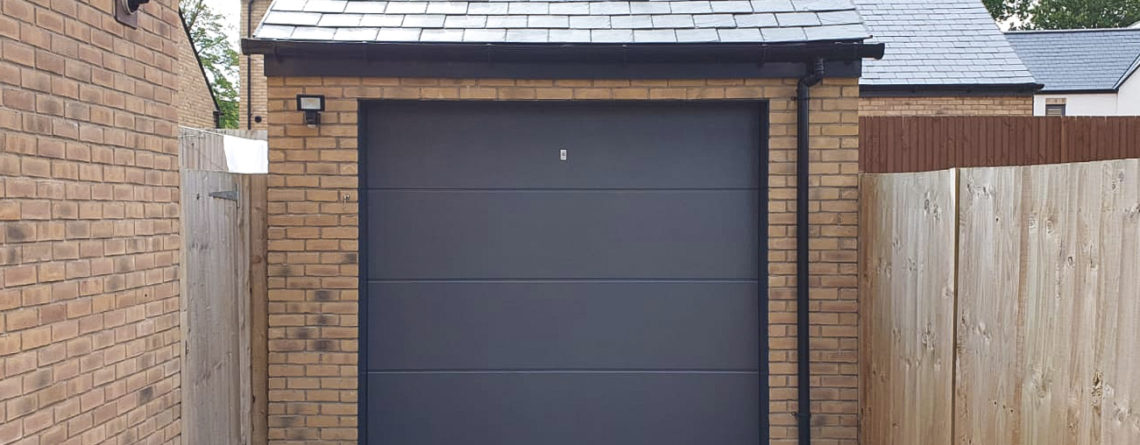 Hormann L Ribbed Insulated Sectional Garage Door Finished In Titan Metallic