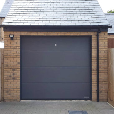 Hormann L Ribbed Insulated Sectional Garage Door Finished in Titan Metallic