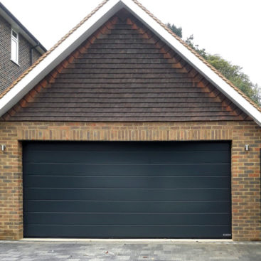 Hormann LPU42 Automatic Sectional Garage Door in Anthracite Grey