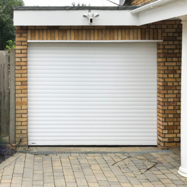 An SWS Classic Insulated Roller Garage Door finished in White